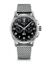 Zenith Pilot  Chronograph Automatic Men's Watch, Stainless Steel, Black Dial, 03.2410.4010/21.M2410