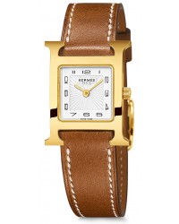 Hermes H Hour  Quartz Women's Watch, Gold Tone, White Dial, 036734WW00