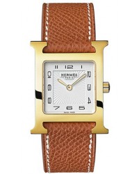Hermes H Hour  Quartz Women's Watch, Gold Tone, White Dial, 036783WW00