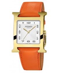 Hermes H Hour  Quartz Women's Watch, Gold Tone, White Dial, 036845WW00