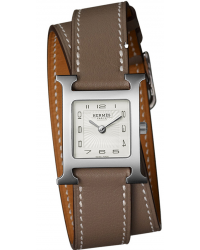 Hermes H Hour  Quartz Women's Watch, Stainless Steel, White Dial, 036714WW00