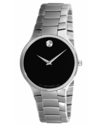 Movado Serio  Quartz Men's Watch, Stainless Steel, Black Dial, 606382