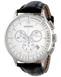 Movado Circa  Quartz Men's Watch, Stainless Steel, White Dial, 606575