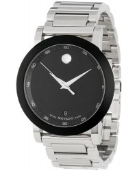 Movado Museum  Quartz Men's Watch, Stainless Steel, Black Dial, 606604