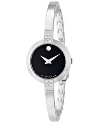 Movado Bela  Quartz Women's Watch, Stainless Steel, Black Dial, 606628