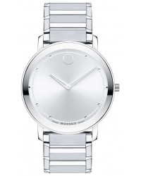 Movado Sapphire  Quartz Men's Watch, Stainless Steel, Silver Dial, 606881