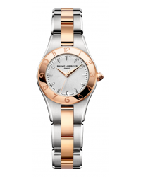 Baume & Mercier Linea  Quartz Women's Watch, Steel & 18K Rose Gold, Silver Dial, MOA10080