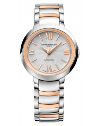 Baume & Mercier Promesse  Automatic Women's Watch, Steel & 18K Rose Gold, Silver Dial, MOA10183