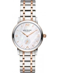 Montblanc Star Classique Lady  Automatic Women's Watch, Stainless Steel, White Mother Of Pearl Dial, 107915