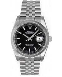 Rolex DateJust 36  Automatic Women's Watch, Stainless Steel, Black Dial, 116200-BLK-J