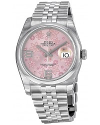 Rolex DateJust 36  Automatic Women's Watch, Stainless Steel, Pink Dial, 116200-FLR-PNK-J