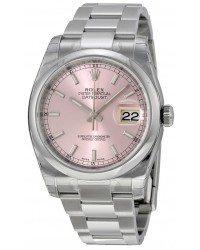Rolex DateJust 36  Automatic Women's Watch, Stainless Steel, Pink Dial, 116200-PNK