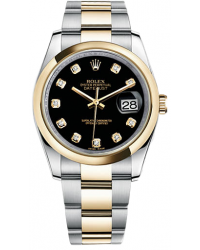 Rolex DateJust 36  Automatic Women's Watch, Steel & 18K Yellow Gold, Black Dial, 116203-BLK-DIA