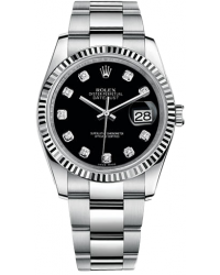 Rolex DateJust 36  Automatic Women's Watch, Steel & 18K White Gold, Black Dial, 116234-BLK-DIA