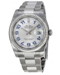 Rolex DateJust 36  Automatic Women's Watch, Steel & 18K White Gold, Silver Dial, 116234-SLV-BLU