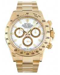 Rolex Cosmograph Daytona  Chronograph Automatic Men's Watch, 18K Yellow Gold, White Dial, 116528-WHT