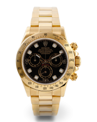 Rolex Cosmograph Daytona  Chronograph Automatic Men's Watch, 18K Yellow Gold, Black Dial, 116528-BLK-DIA
