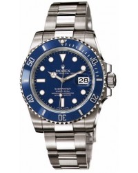 Rolex Submariner  Automatic Men's Watch, 18K White Gold, Blue Dial, 116619LB
