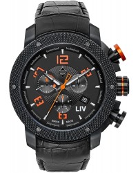 LIV Genesis X1  Chronograph Quartz Men's Watch, PVD Black Steel, Black Dial, 1210.45.10.A200