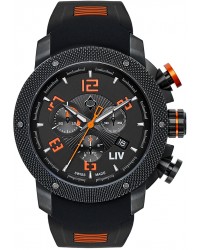 LIV Genesis X1  Chronograph Quartz Men's Watch, PVD Black Steel, Black Dial, 1210.45.10.SRB100