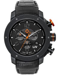 LIV Genesis X1  Chronograph Quartz Men's Watch, PVD Black Steel, Black Dial, 1210.45.11.A200