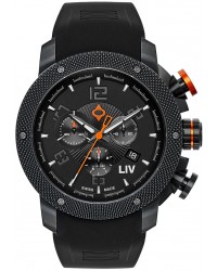 LIV Genesis X1  Chronograph Quartz Men's Watch, PVD Black Steel, Black Dial, 1210.45.11.SRB200
