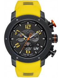 LIV Genesis X1  Chronograph Quartz Men's Watch, PVD Black Steel, Black Dial, 1210.45.13.SRB400