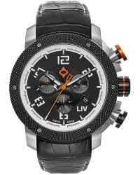 LIV Genesis X1  Chronograph Quartz Men's Watch, Stainless Steel, Black Dial, 1220.45.12.A500