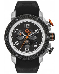 LIV Genesis X1  Chronograph Quartz Men's Watch, Stainless Steel, Black Dial, 1220.45.12.SRB200