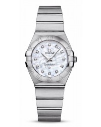 Omega Constellation  Quartz Women's Watch, Stainless Steel, Mother Of Pearl & Diamonds Dial, 123.10.27.60.55.001