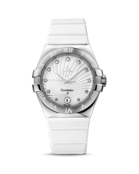Omega Constellation  Quartz Women's Watch, Stainless Steel, White & Diamonds Dial, 123.12.35.60.52.001