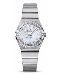 Omega Constellation  Quartz Women's Watch, Stainless Steel, Mother Of Pearl & Diamonds Dial, 123.15.27.60.55.002