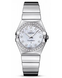 Omega Constellation  Quartz Women's Watch, Stainless Steel, Mother Of Pearl & Diamonds Dial, 123.15.27.60.55.004
