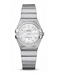 Omega Constellation  Quartz Women's Watch, Stainless Steel, Mother Of Pearl & Diamonds Dial, 123.15.27.60.55.005
