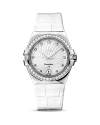 Omega Constellation  Quartz Women's Watch, Stainless Steel, White & Diamonds Dial, 123.18.35.60.52.001