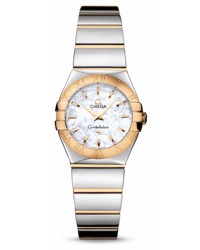 Omega Constellation  Quartz Small Women's Watch, 18K Yellow Gold, Mother Of Pearl Dial, 123.20.24.60.05.004