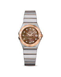 Omega Constellation  Automatic Women's Watch, 18K Rose Gold, Mother Of Pearl & Diamonds Dial, 123.20.27.20.57.001