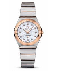 Omega Constellation  Quartz Women's Watch, 18K Rose Gold, Mother Of Pearl & Diamonds Dial, 123.20.27.60.55.001