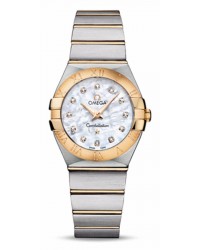 Omega Constellation  Quartz Women's Watch, 18K Yellow Gold, Mother Of Pearl & Diamonds Dial, 123.20.27.60.55.002