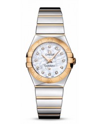 Omega Constellation  Quartz Women's Watch, 18K Yellow Gold, Mother Of Pearl & Diamonds Dial, 123.20.27.60.55.004