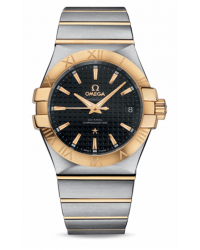 Omega Constellation  Automatic Men's Watch, 18K Yellow Gold, Black Dial, 123.20.35.20.01.002