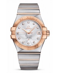 Omega Constellation  Automatic Men's Watch, 18K Rose Gold, Silver & Diamonds Dial, 123.20.35.20.52.001