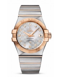 Omega Constellation  Automatic Men's Watch, 18K Rose Gold, Silver & Diamonds Dial, 123.20.35.20.52.003