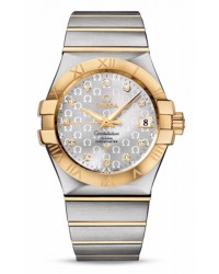 Omega Constellation  Automatic Men's Watch, 18K Yellow Gold, Silver & Diamonds Dial, 123.20.35.20.52.004