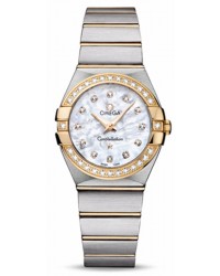 Omega Constellation  Quartz Women's Watch, 18K Yellow Gold, Mother Of Pearl & Diamonds Dial, 123.25.27.60.55.003