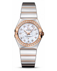 Omega Constellation  Quartz Women's Watch, 18K Rose Gold, Mother Of Pearl & Diamonds Dial, 123.25.27.60.55.005
