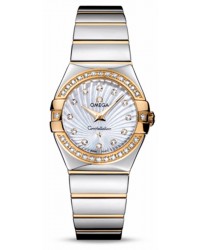 Omega Constellation  Quartz Women's Watch, 18K Yellow Gold, Mother Of Pearl & Diamonds Dial, 123.25.27.60.55.008