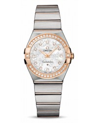Omega Constellation  Quartz Women's Watch, 18K Rose Gold, Mother Of Pearl & Diamonds Dial, 123.25.27.60.55.009