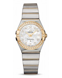 Omega Constellation  Quartz Women's Watch, 18K Yellow Gold, Mother Of Pearl & Diamonds Dial, 123.25.27.60.55.010