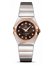 Omega Constellation  Quartz Women's Watch, 18K Rose Gold, Brown & Diamonds Dial, 123.25.27.60.63.002